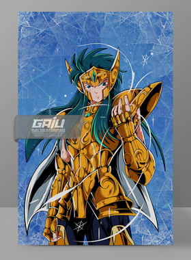 卡妙装饰画水瓶座壁画Aquarius Gold Saint墙画Camus原创收藏挂画