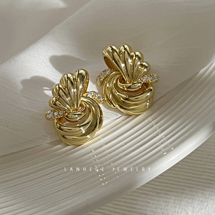 联合格◆复古纹饰《巴黎情结》vintage风金属耳钉高级感耳环耳饰