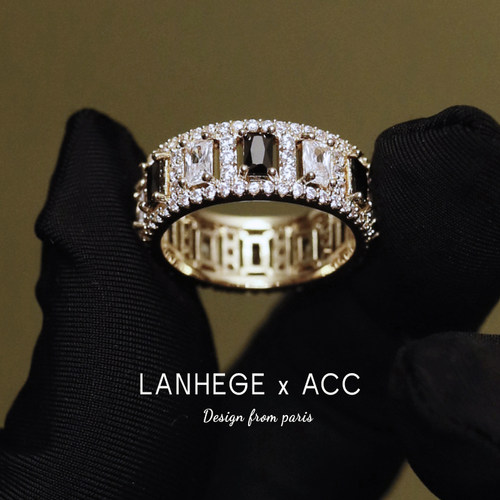 LANHEGE锆石美拉德整圈钻戒指