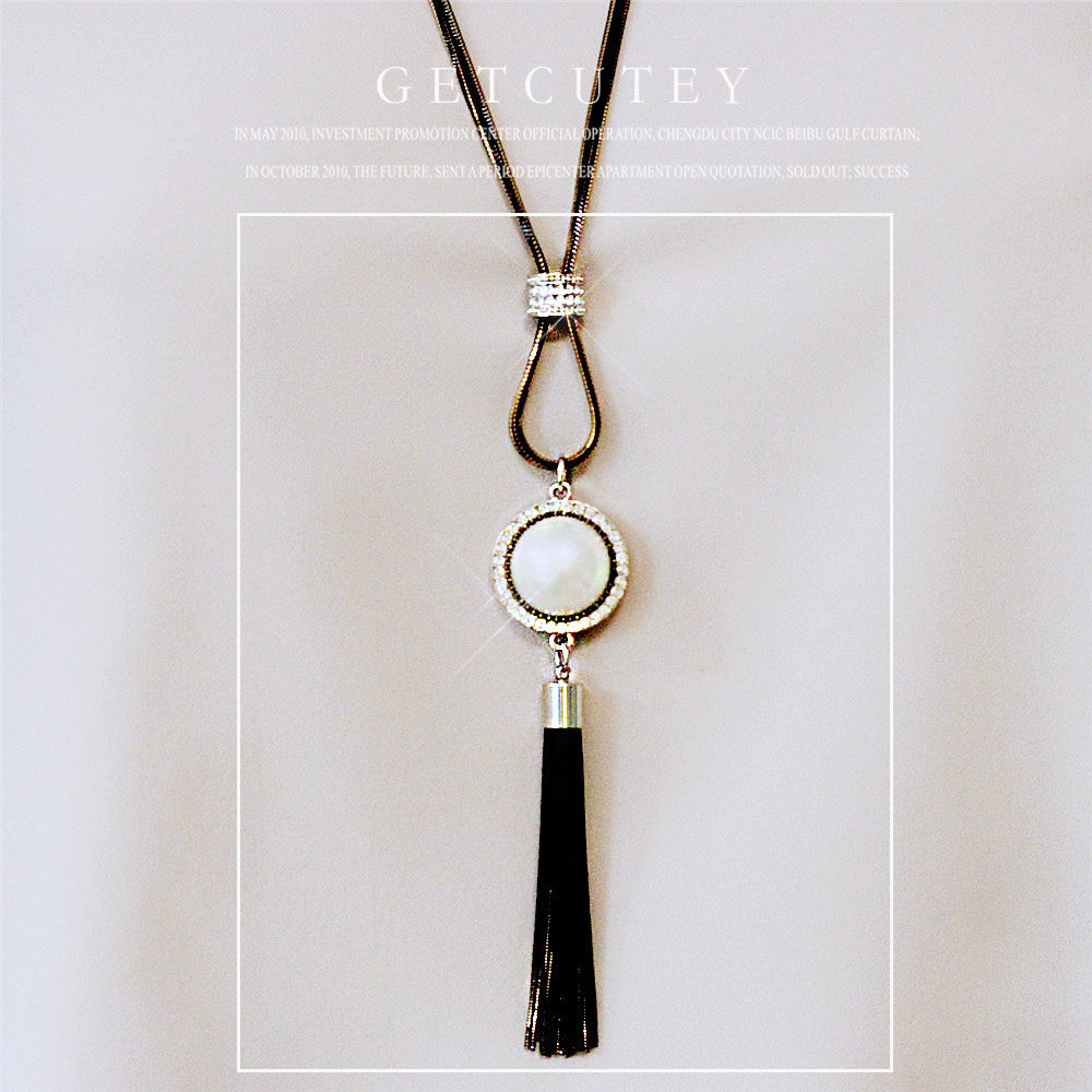 联合格韩国流苏珍珠长款毛衣链个性百搭项链女日韩颈链气质饰品