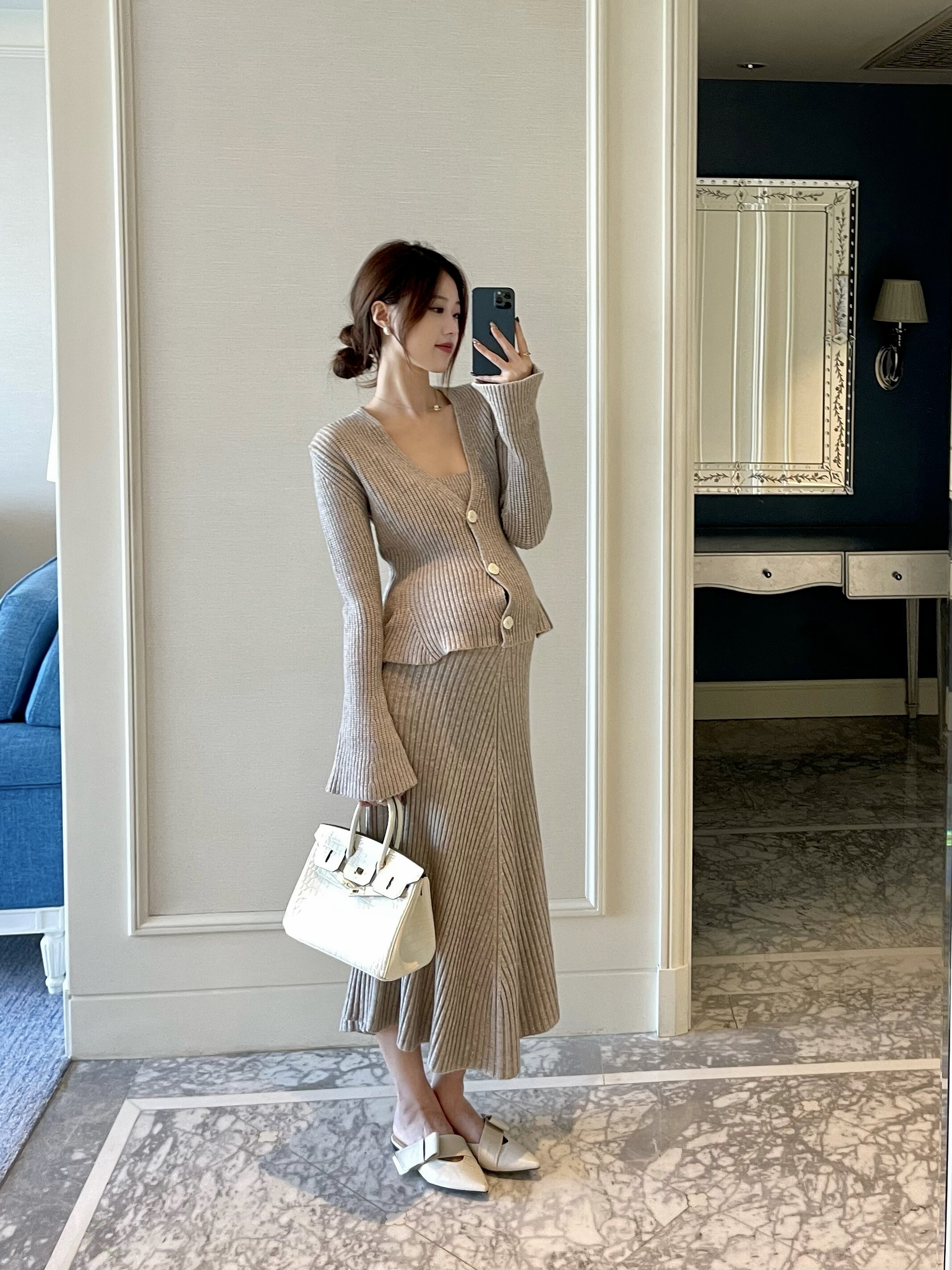 孕妇装小香风两件套HUTMOM