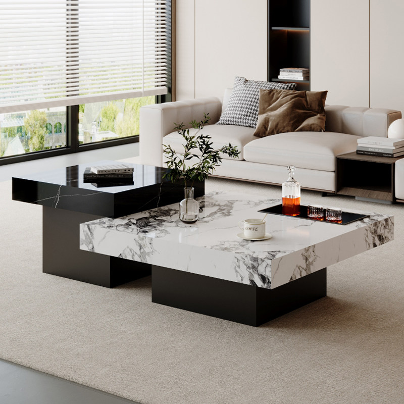 岩板茶几客厅家用2024新款轻奢高级感极简长方形大理石茶台茶桌