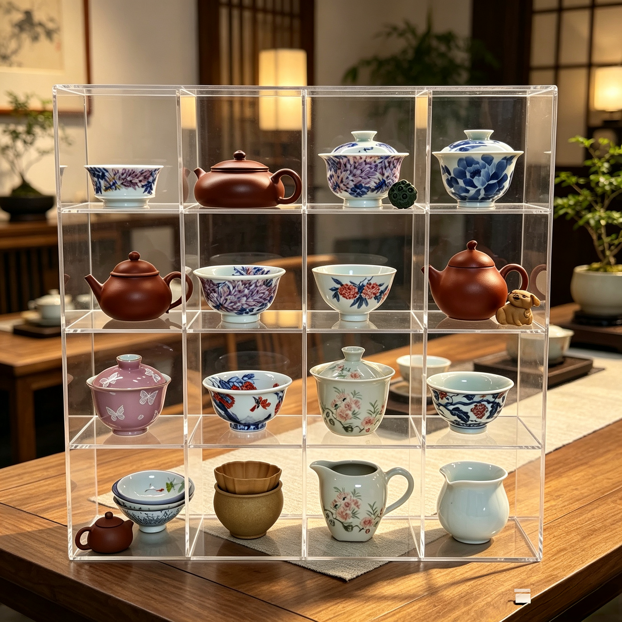 透明亚克力杯架桌面茶具茶杯收纳架茶壶展示架咖啡马克杯置物架