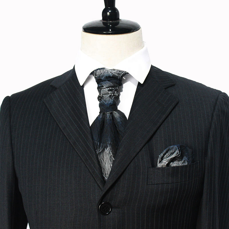 港英式礼服领带宫廷宽免打绅士领带爱斯科领巾口袋巾胸巾套装集合