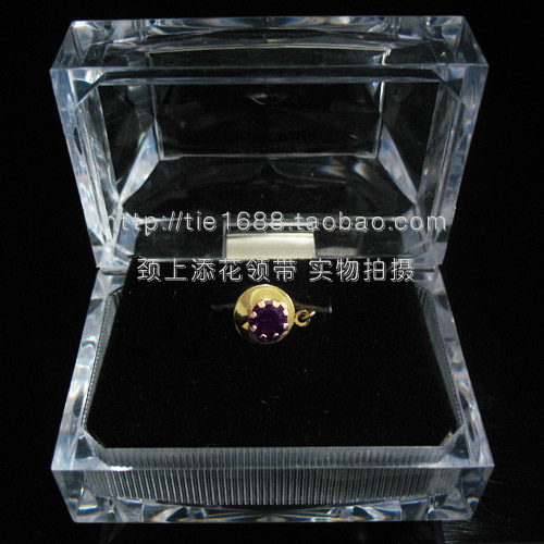 别针式领带夹/领带别针/领带针黑色高档水晶礼盒G-053