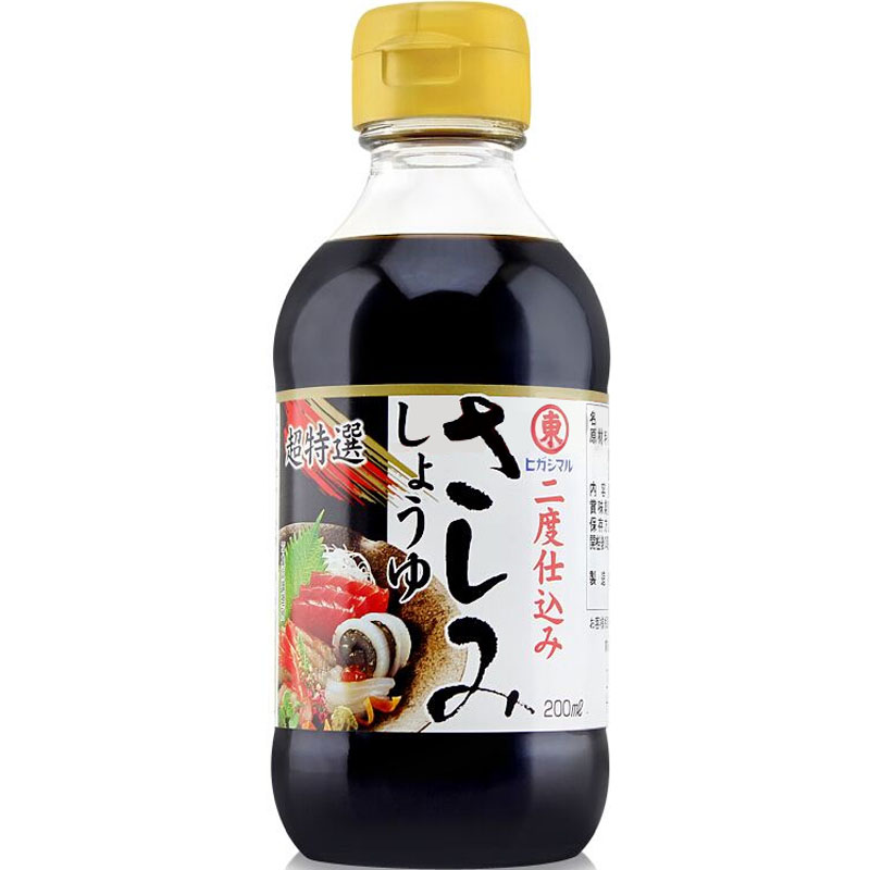 日本进口 东牌鱼生寿司刺身酱油200ml 日式生鱼片调料HIGASHIMA