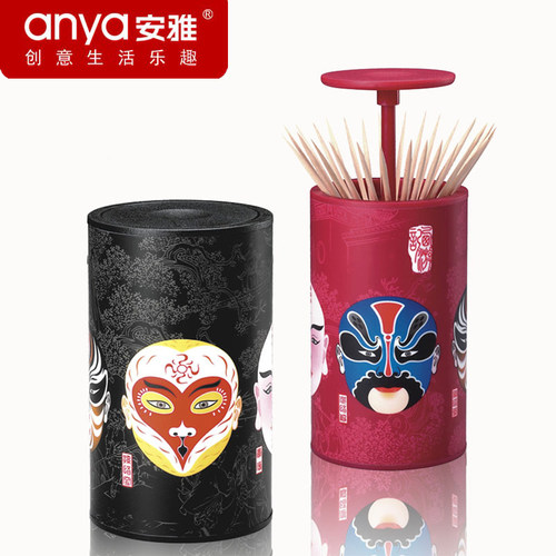 安雅高档复古桶便携饭店牙签盒