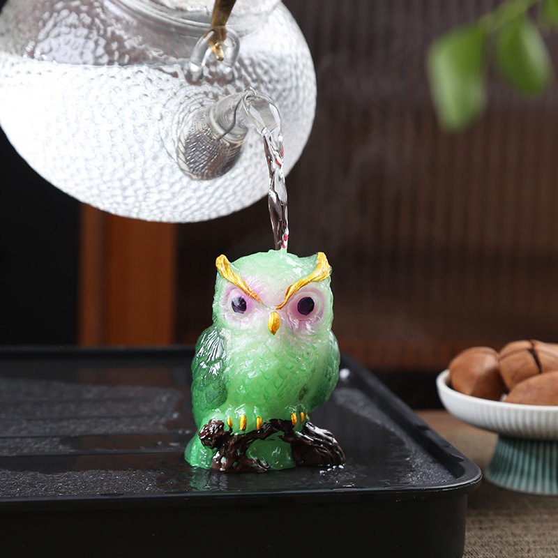 变色猫头鹰茶宠可养精品