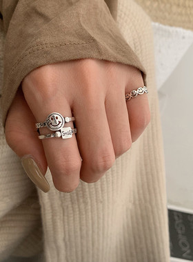 欧美风复古开口ins蹦迪戒指