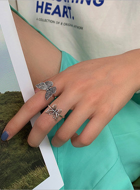 原创镀银高级感立体超仙蝴蝶戒指