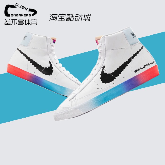 Nike Blazer Mid'77  英雄联盟 中帮 板鞋 女款 白蓝红DC3281-101