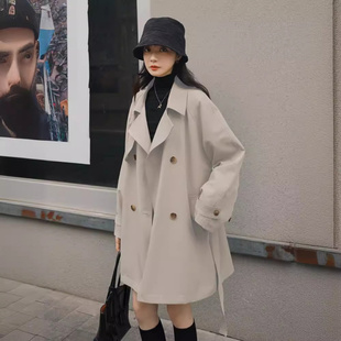 早秋搭配神器外套女 小个子通勤风衣2025春秋新款 韩版 收腰工装 风
