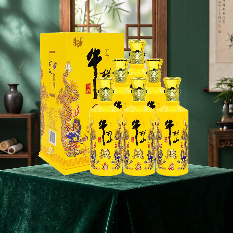 牛栏山二锅头百年特酿十五浓香型白酒52度500mL*6瓶特酿小黄龙