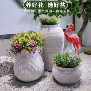 特价 新款 包邮 红陶花盆组合青山盆户外景观陶罐粗陶盆园林庭院摆件