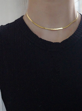 CHOKER欧美网红同款钛钢镀金项链