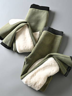 弹力直筒兔毛颗粒绒保暖裤秋裤