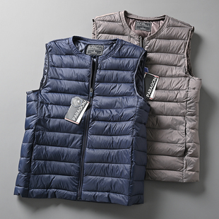 韩国单外贸原单女装冬季户外防风圆领背心坎肩外穿内搭保暖棉马甲