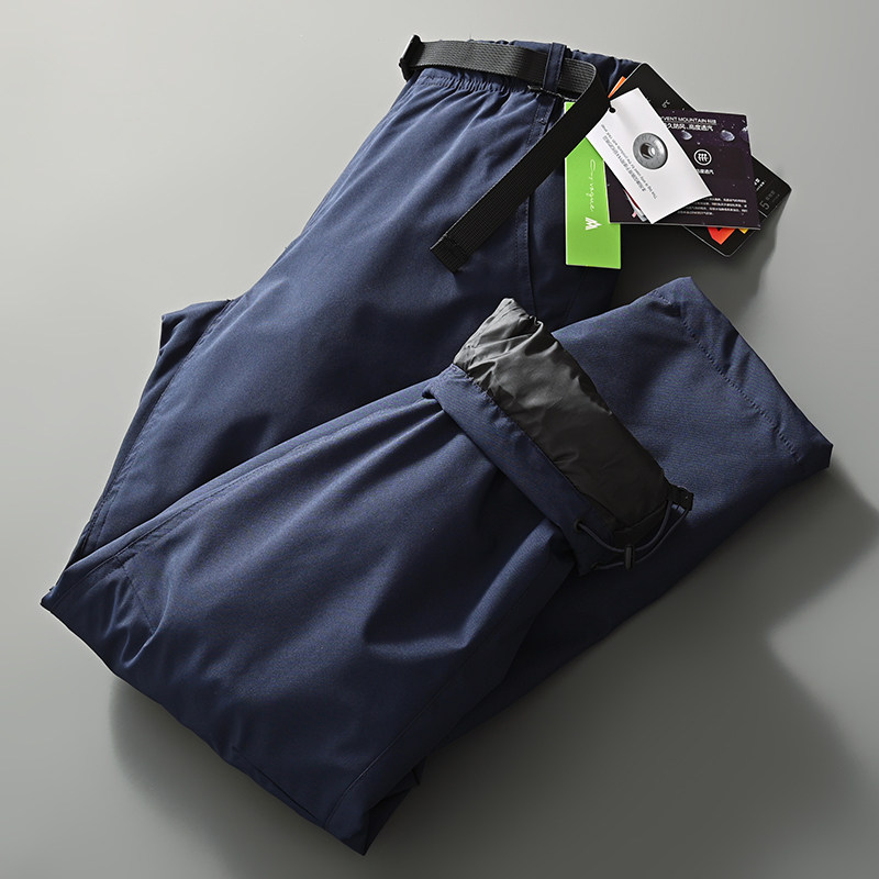 压胶弹力小直筒裤脚保暖羽绒裤