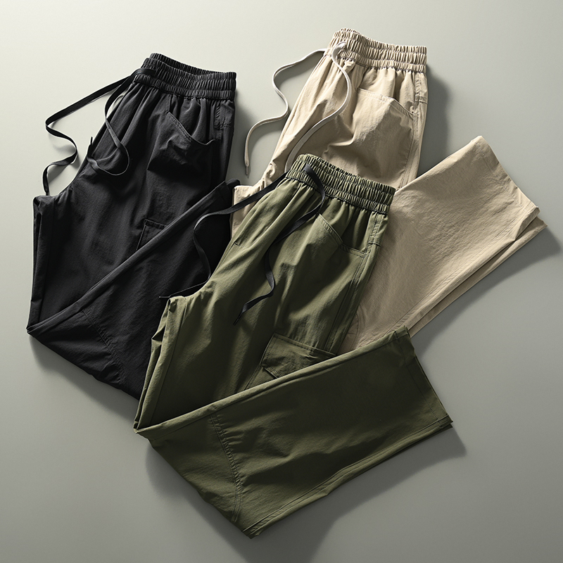 3D立体裁剪美式户外速干弹力透气潮流多口袋直筒工装运动休闲裤男