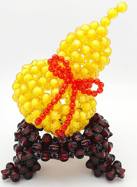 手工串珠葫芦家居黄色饰品摆件成品红色diy材料