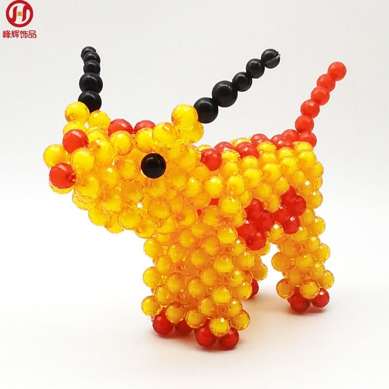 手工串珠diy牛十二生肖12生日锁动物吉祥物穿珠家居饰品摆件礼物