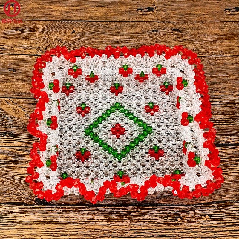 手工串珠茶几果盘方形水瓜子零食客厅创意装饰摆件果篮材料包成品,家居饰品,果盘/果篓,淘宝优惠券,粉丝福利购,淘宝优惠卷