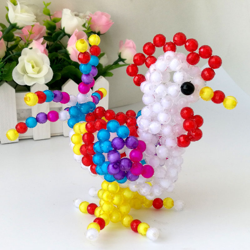 diy手工串珠十二生肖公鸡亚克力动物桌面摆件工艺品饰品礼物成品