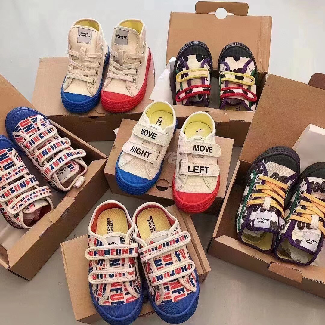 24新款儿童帆布鞋斯洛伐克复古男女宝宝魔术贴低帮休闲软底板鞋