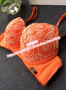 现货 81313 刺绣橙色 天蓝色原创设计 文胸