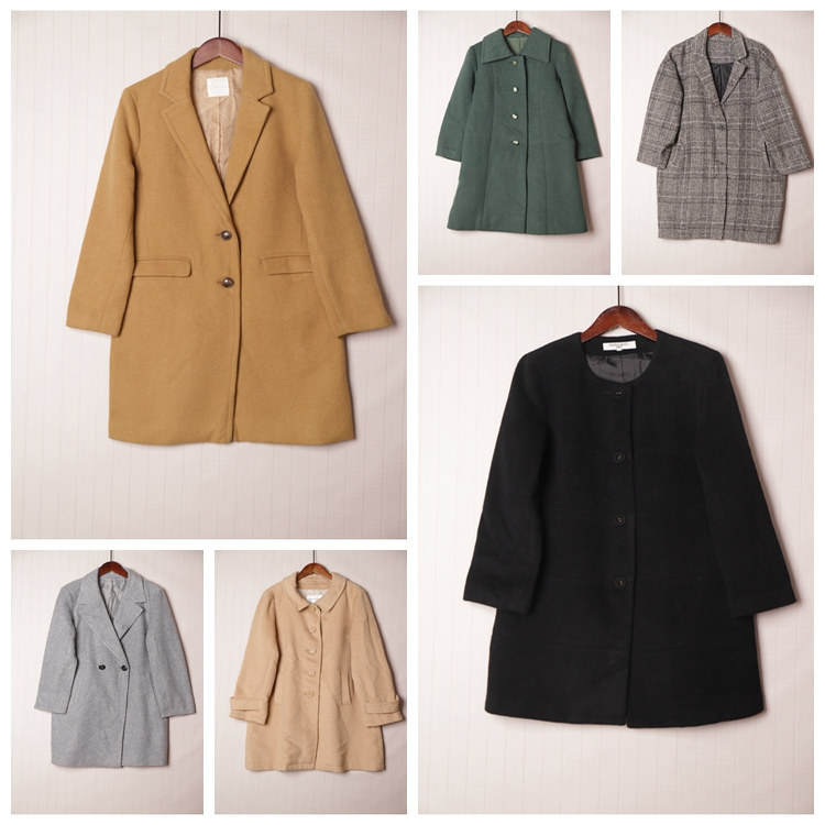 秋冬Vintage复古日制羊毛中长女款大衣文艺范 多色  D19