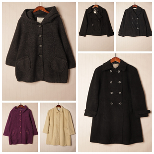 秋冬Vintage复古知性淑女纯色单双排扣中长款 D57 大衣