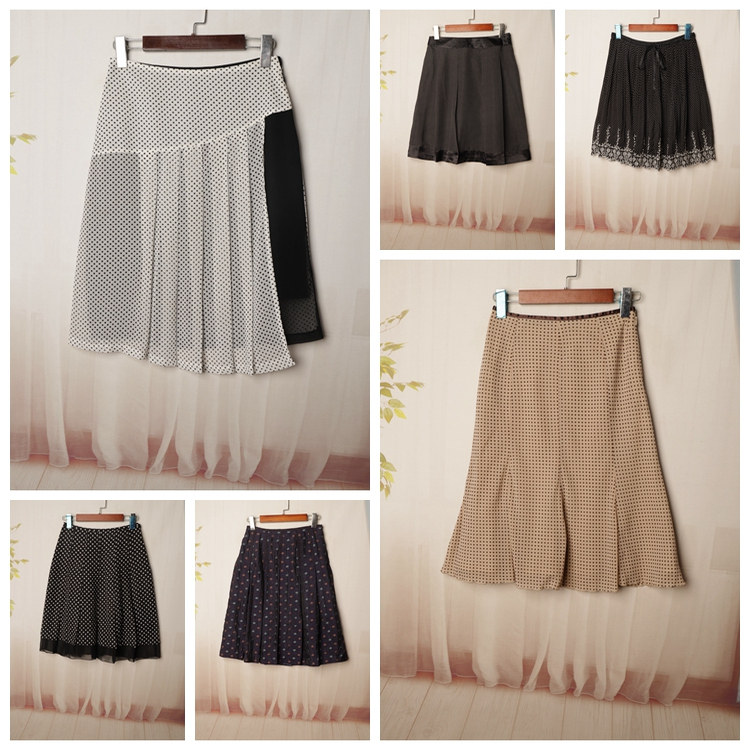 甜美时尚雪纺百搭波点伞裙