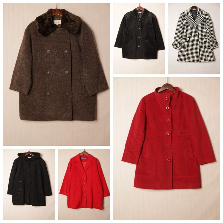 秋冬Vintage复古知性淑女纯色单双排扣中长款大衣  D46