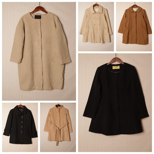 秋冬Vintage复古知性淑女纯色单双排扣中长款 D53 大衣