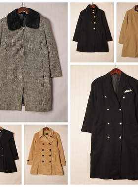 秋冬Vintage复古日制文艺女青年毛呢大衣 多色 需自配腰带  D82
