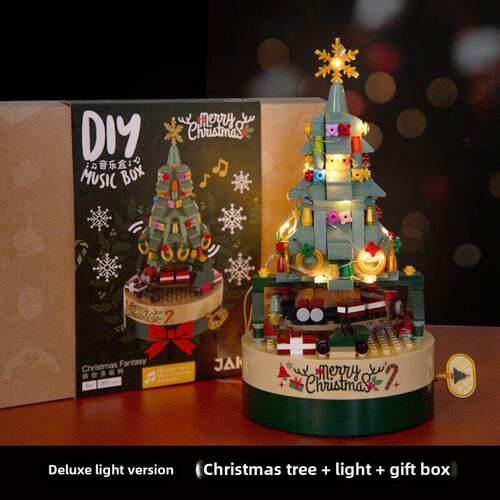 Christmas gifts decorated Christma tree blocks music box toy