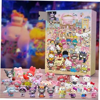 Sanrio Christmas Advent Calendar Cartoon Stitch Anime Figur