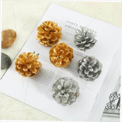 Christmas tree ornaments dried flower props圣诞染色松果