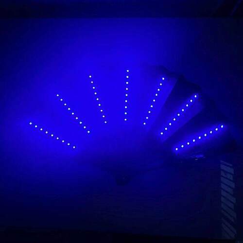 Foldable Hand Fan With Led Light Glowing Fluorescent