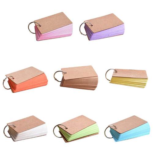 Portable Blank Binder Note Pad Index Card Note Memo Papers w