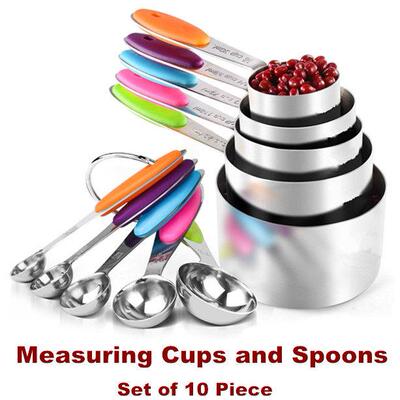 Measuring Cups and Spoons Set Stainless Steel Cooking Baking