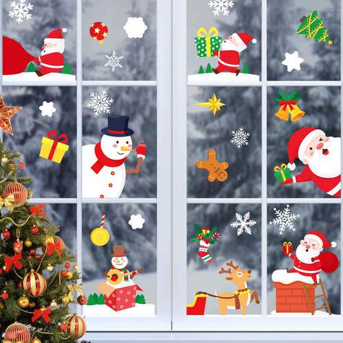 Christmas decoration glass electrostatic stickers snowflakes