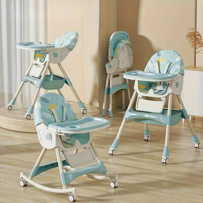 3-in-1 Convertible Baby High Chair Foldable Infant Chair Roc