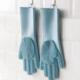 Dishwashing Kitchen Cleaning Silicone Scrubber Gloves 1Pair