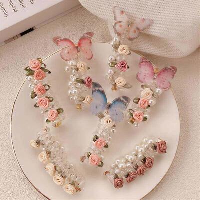 Korea Pearls Beaded H Scrunchies Ponytail H Sweet