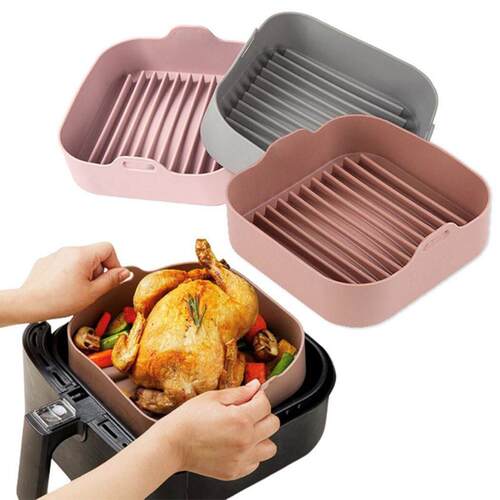 AirFryer Silicone Pot Square Air Fryers Oven Baking Tray Br