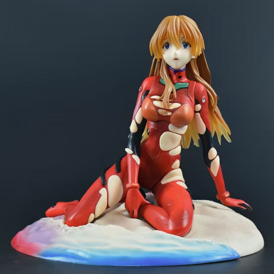 福音战士 eva 明日香 最后一幕 坐姿 战斗服 战损 动漫手办