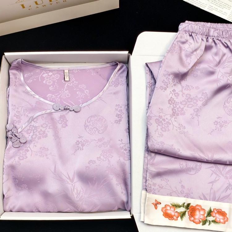 100%桑蚕丝新中式睡衣礼盒装送礼