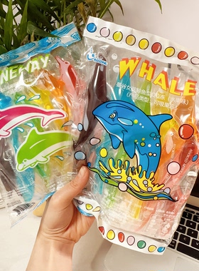 童趣海洋控！蔓谷女孩鲸鱼/海豚型可吸果冻 300g袋装儿童零食果冻