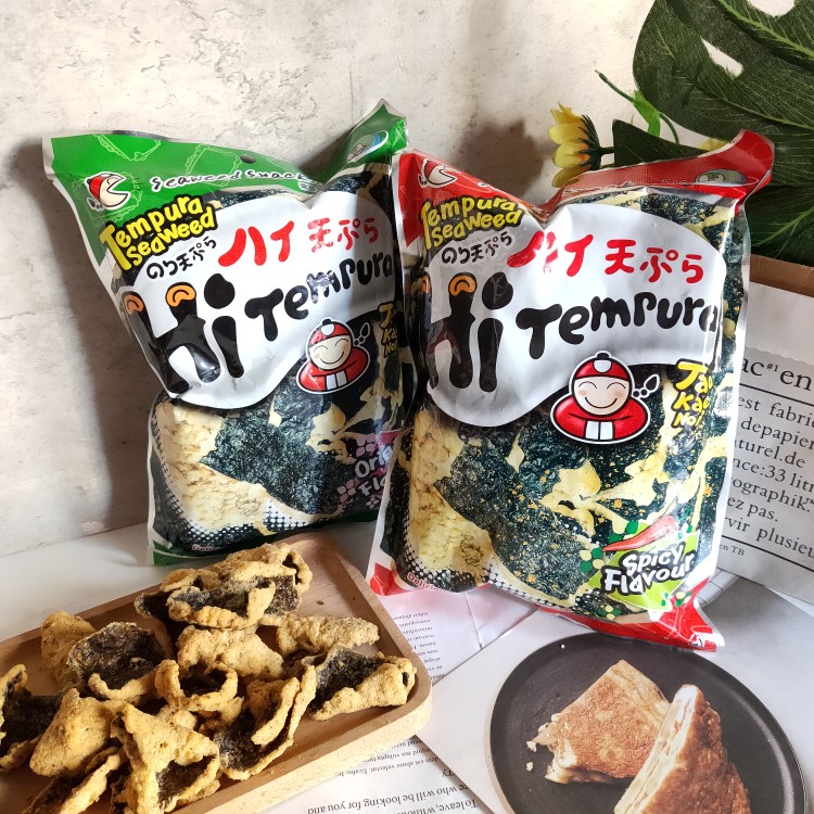 2袋泰国进口小老板仔天妇罗海苔脆原味辣味低脂海苔紫菜儿童零食